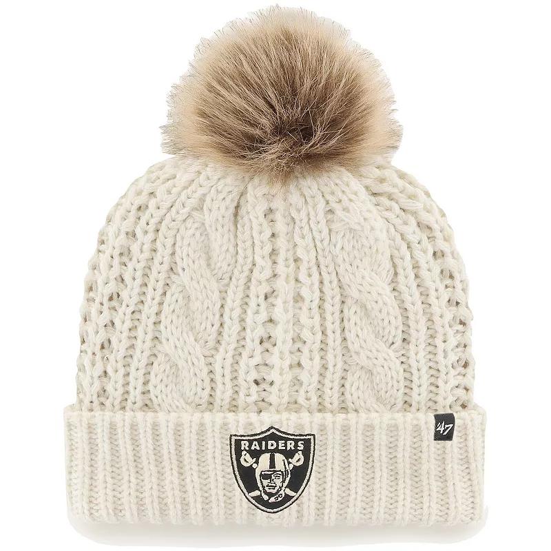 Women's '47 Cream Las Vegas Raiders Team Meeko Cuffed Knit Hat with Pom, Lvr Beige Product Image