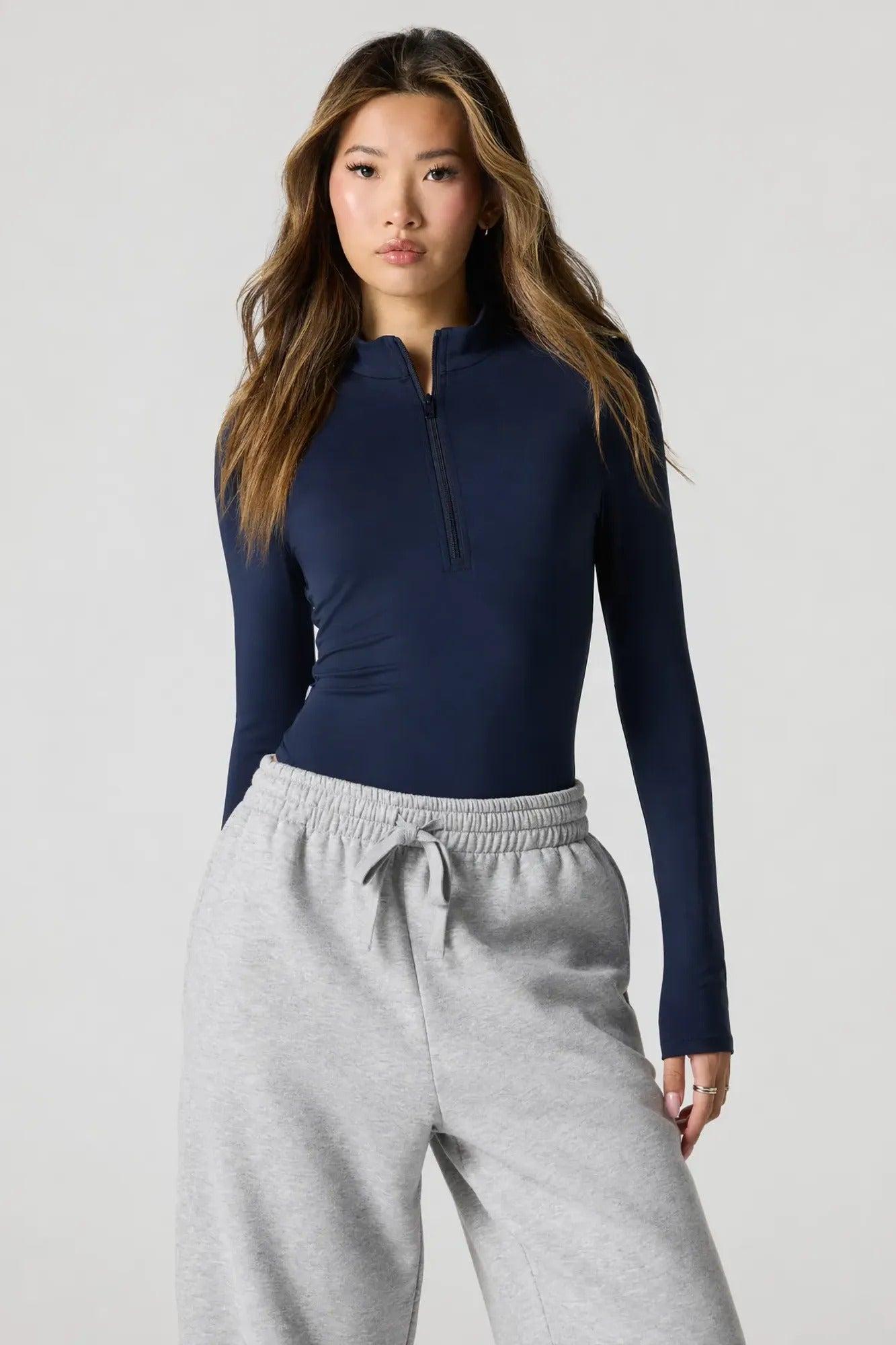 Contour Half Zip Long Sleeve Bodysuit Female Product Image