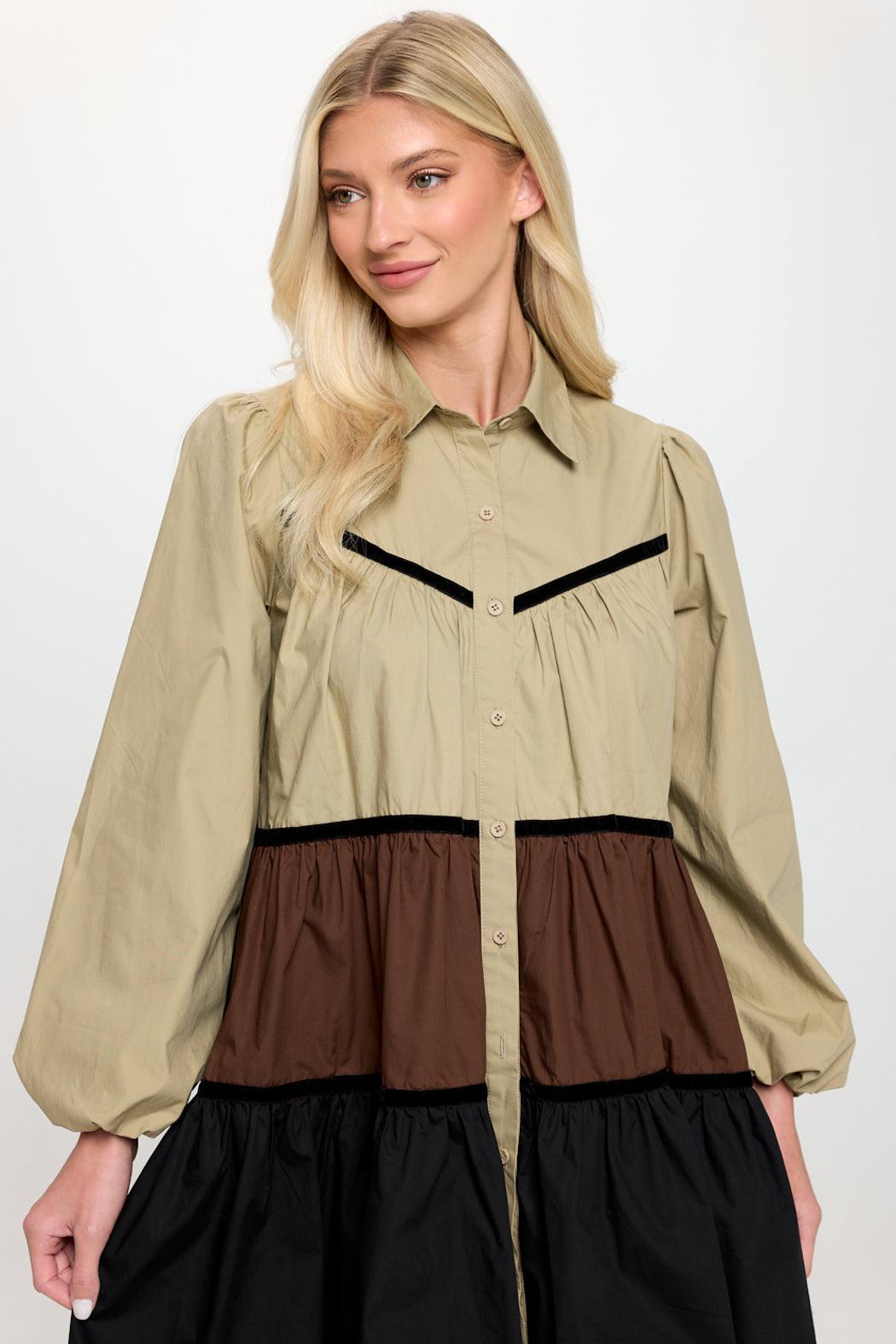 Multi Poplin Shirt Dress Product Image