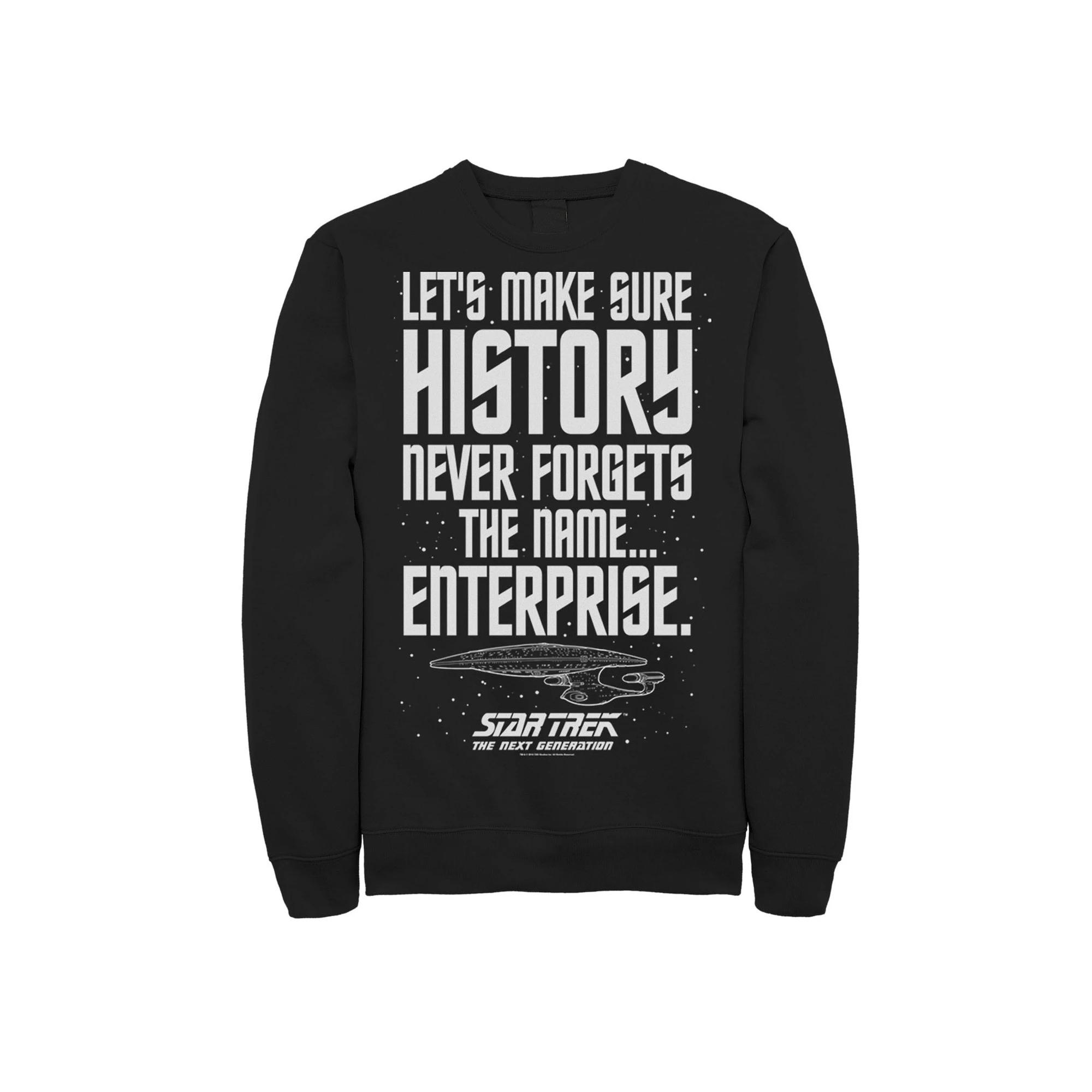 Men's Star Trek Next Generation Enterprise History Sweatshirt, Size: 3XL, Black Product Image