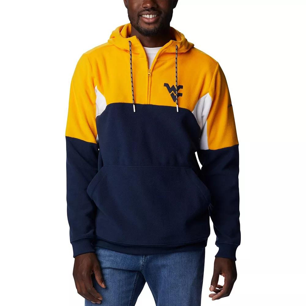 Men's Columbia Navy West Virginia Mountaineers Lodge Quarter-Zip Hoodie, Size: Medium, Blue Product Image