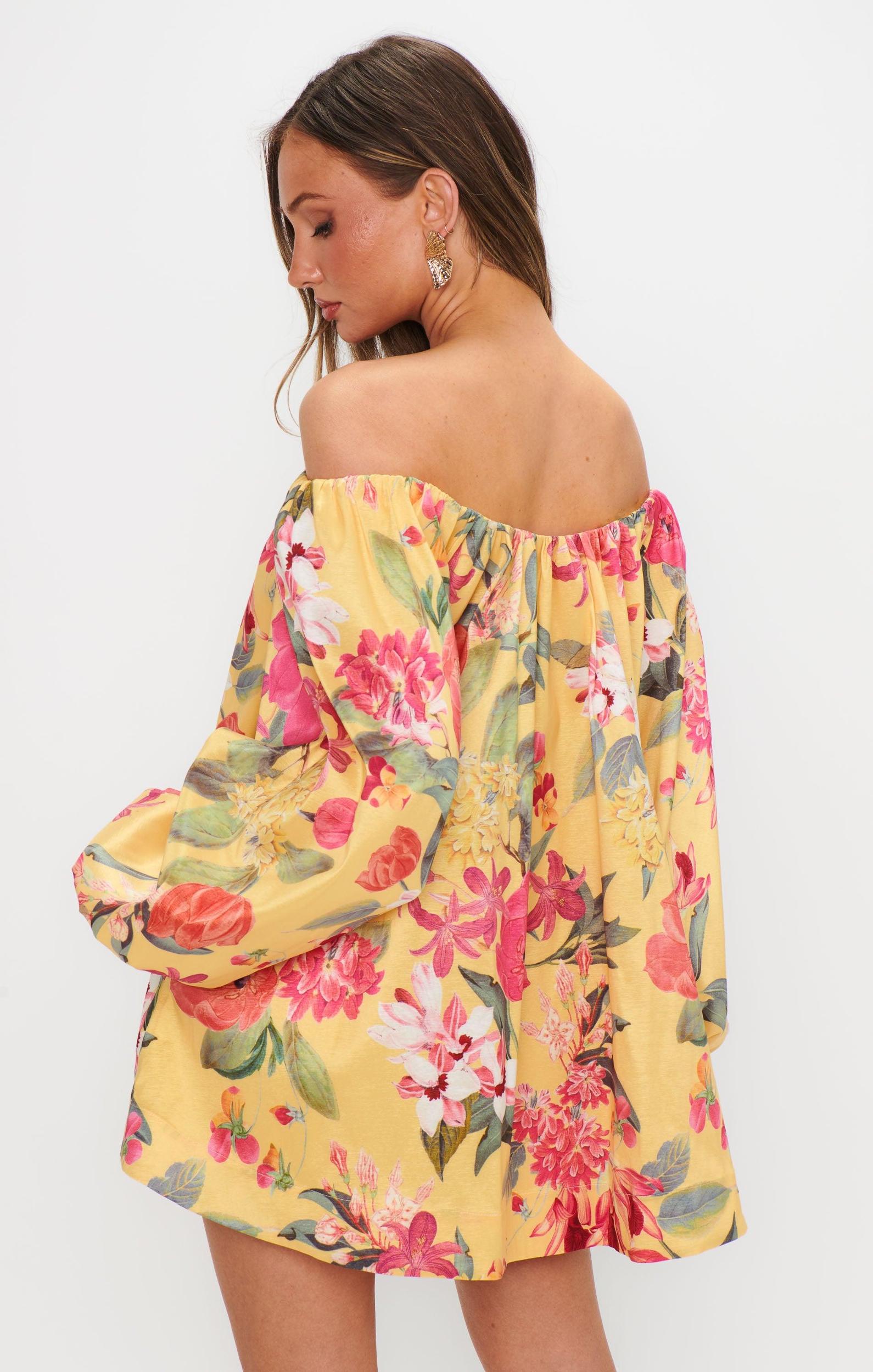 Brenna Mini Dress ~ Mimosa Floral Taffeta Product Image