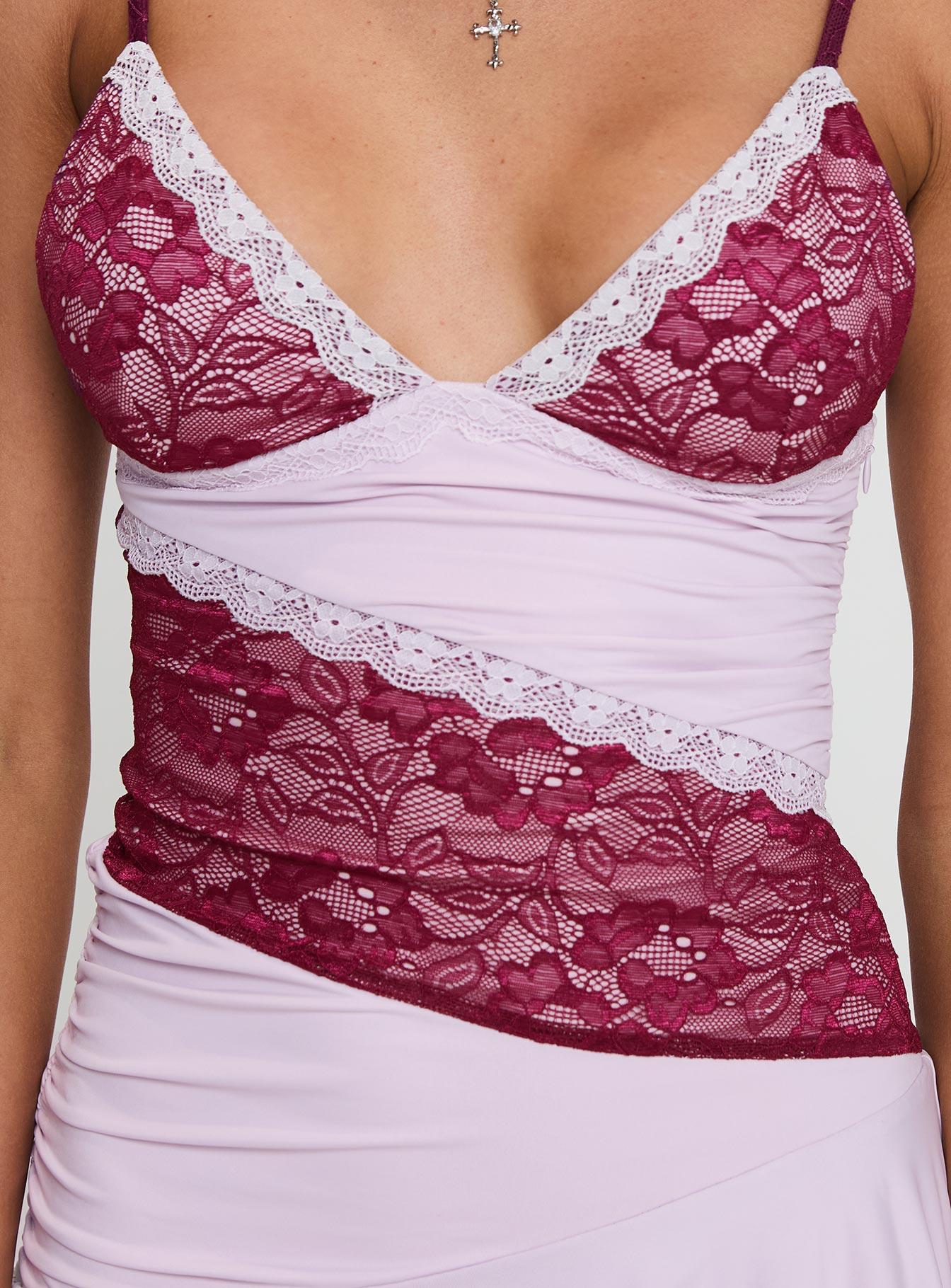 Love Is Alive Lace Mini Dress Lilac Product Image