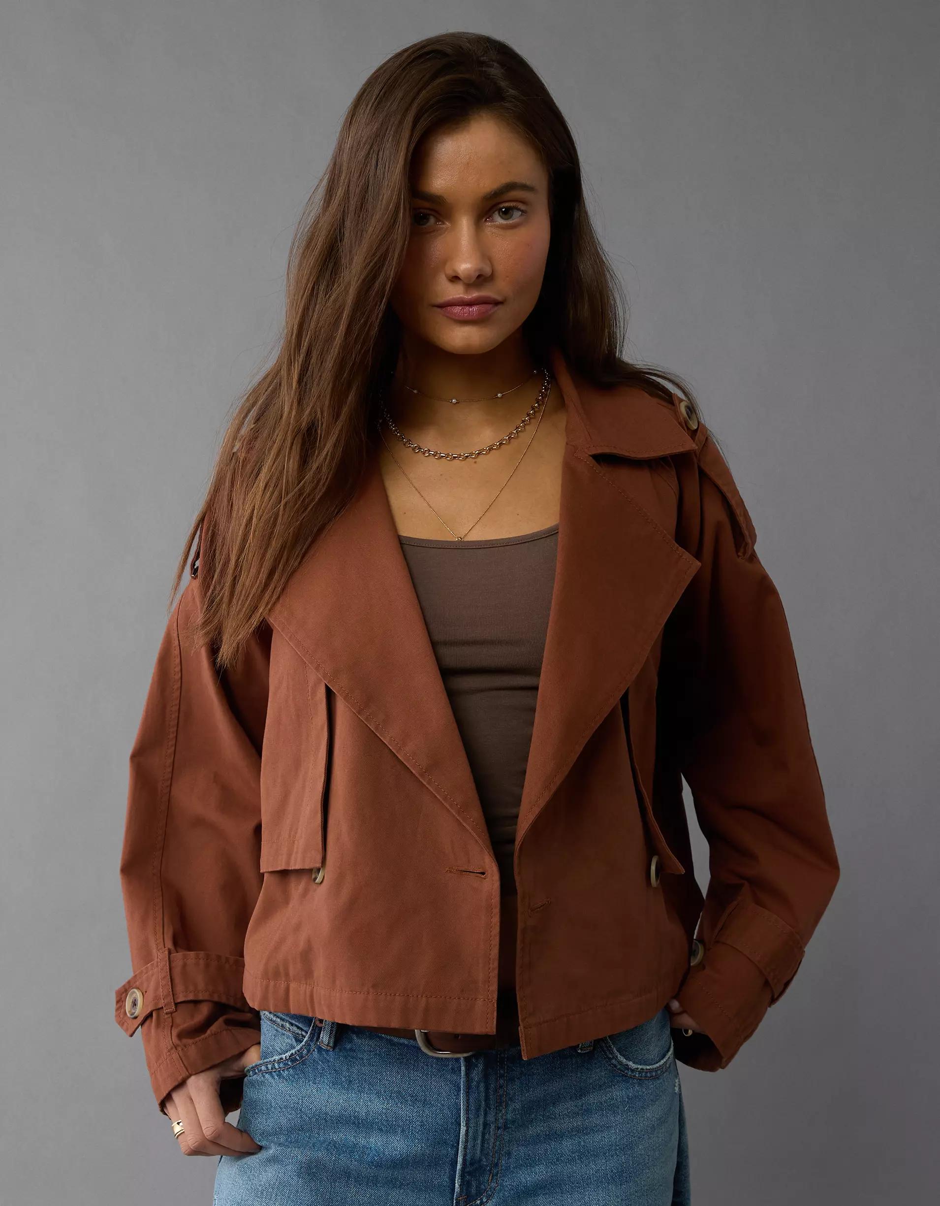 AE Cropped Trench Coat Product Image