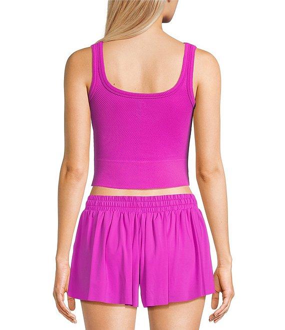 GB Chevron Ribbed Knit Cropped Tank Top Product Image