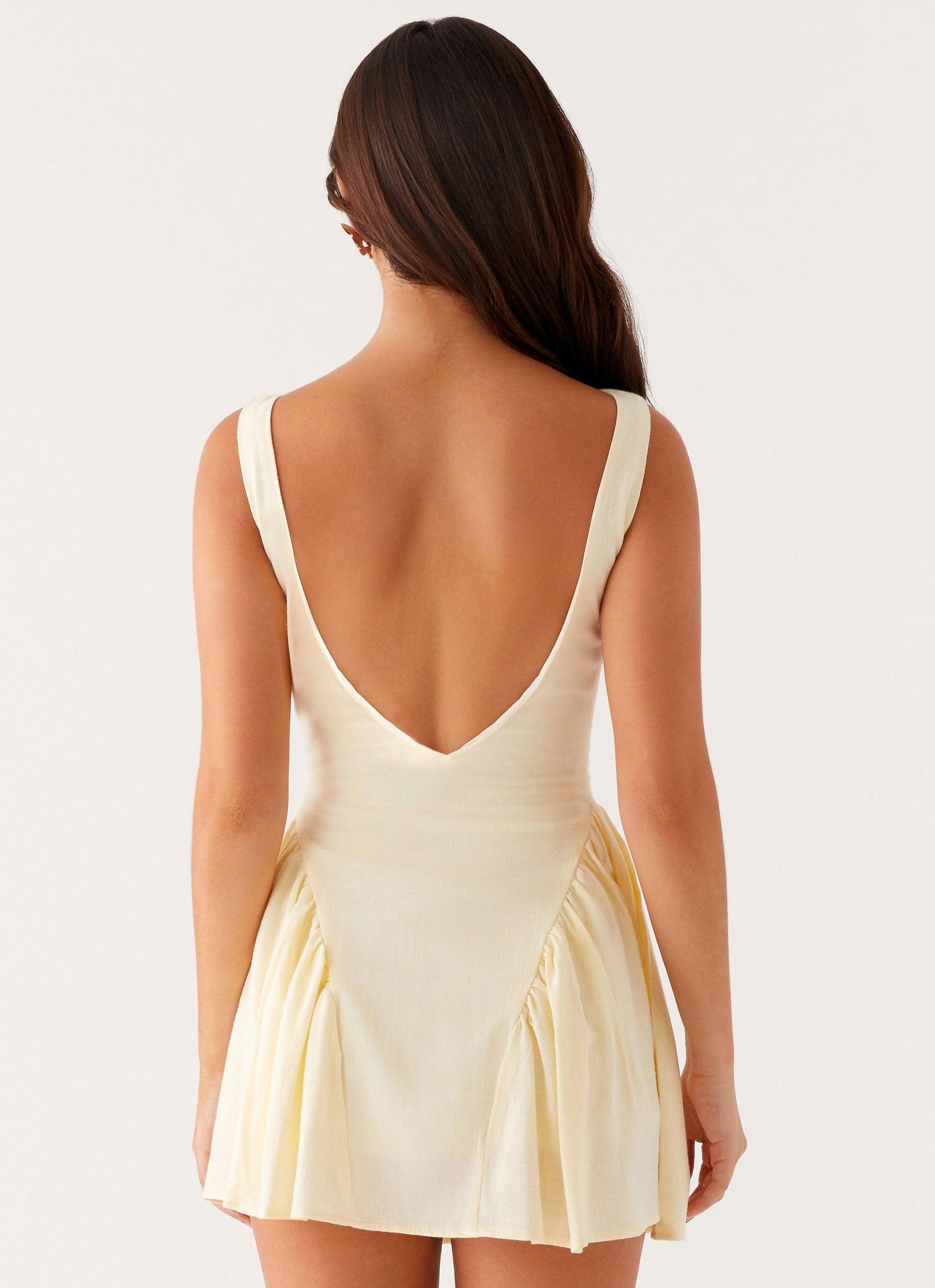 Margo Mini Dress - Pale Yellow Product Image