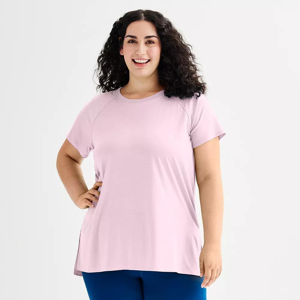 Plus Size Tek Gear® Short Sleeve Tunic Tee, Women's, Size: 2XL, Maria Pink Product Image