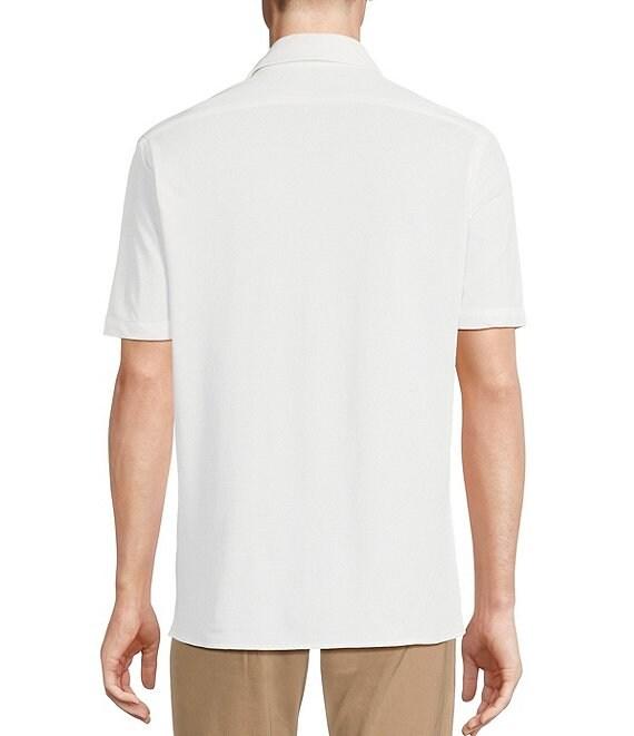 Cremieux Blue Label Solid Knit Oxford Short Sleeve Woven Shirt Product Image