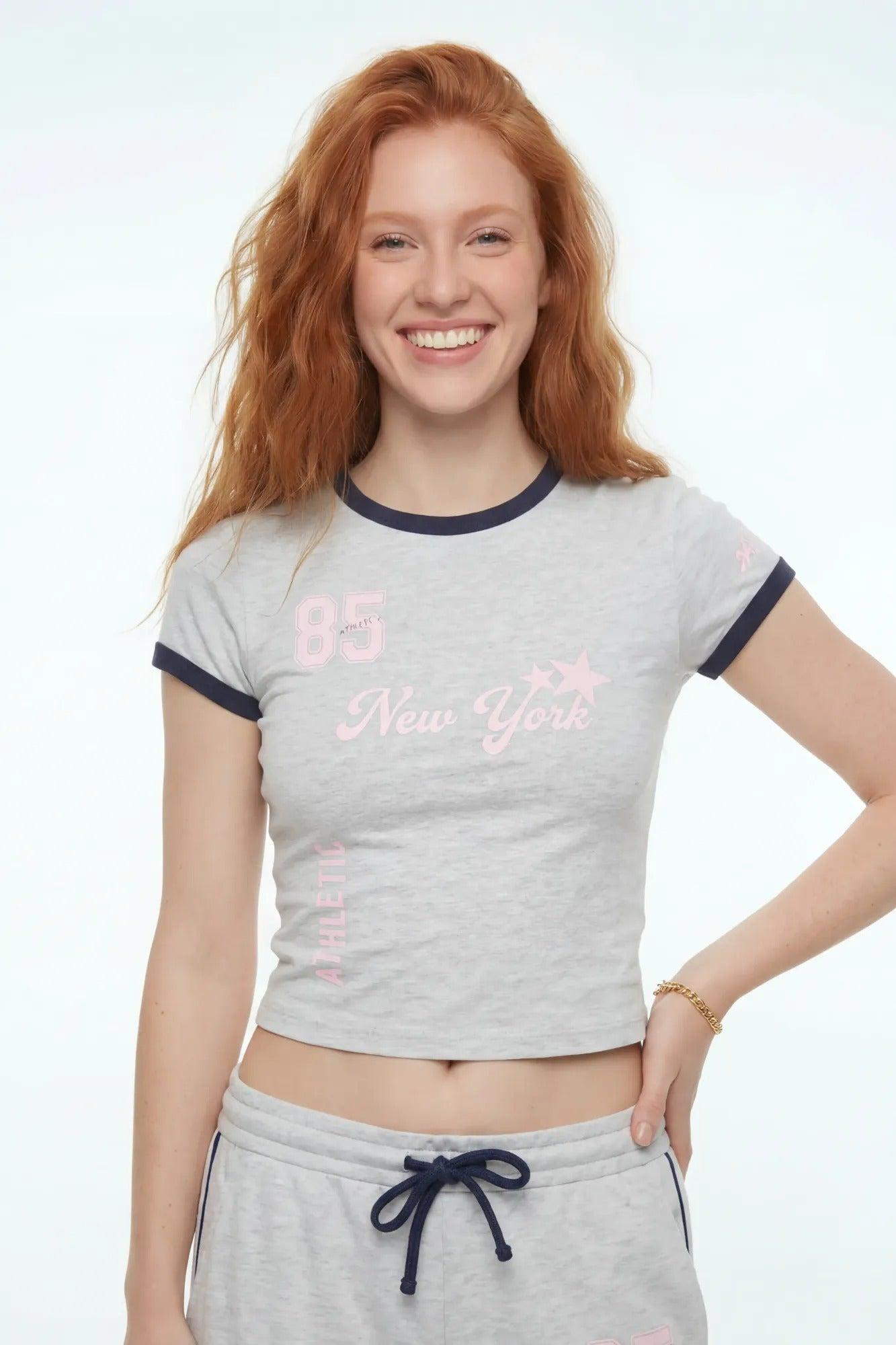 New York Graphic T-Shirt & Wide Leg Pant Set Female Product Image