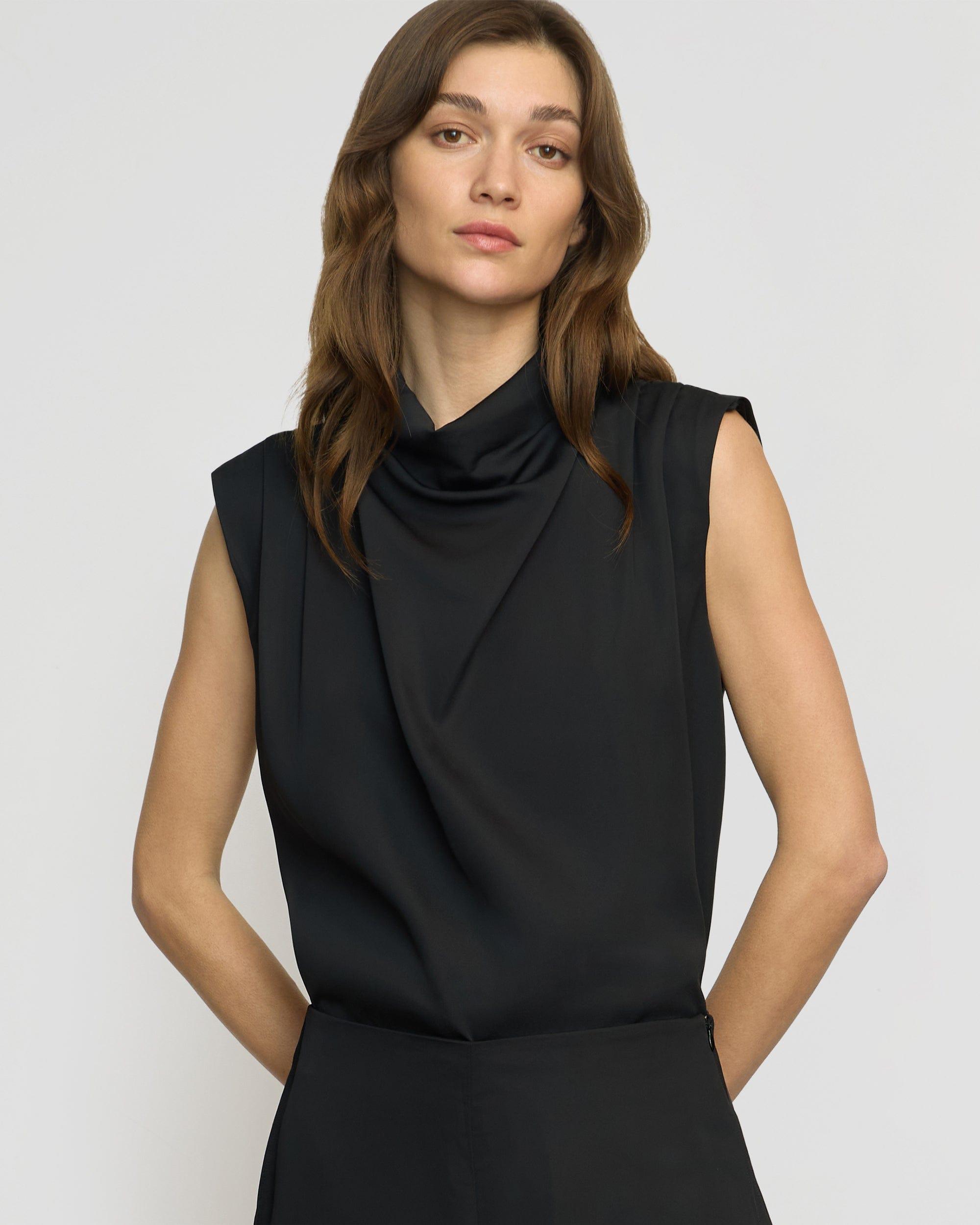 Allegra Gathered-Neck Sleeveless Blouse Product Image
