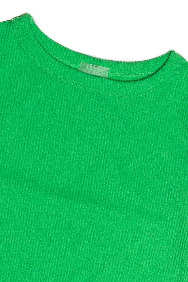 Green Seamless Crop Shirt Product Image