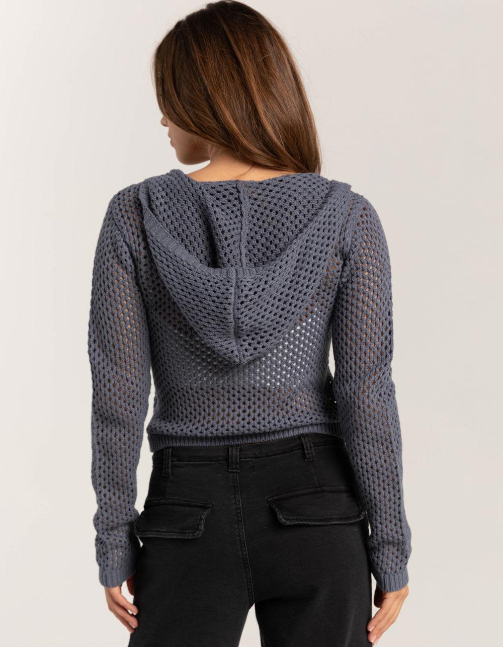 RSQ Womens Stitch Zip-Up Sweater - SLATE Product Image