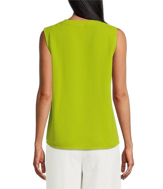 Kasper Crepe V-Neck Sleeveless Blouse Product Image
