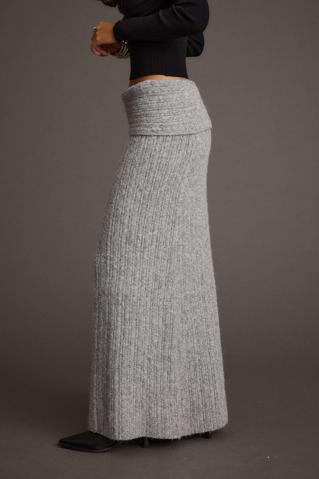 Pamela Heather Grey Sweater Maxi Skirt Product Image