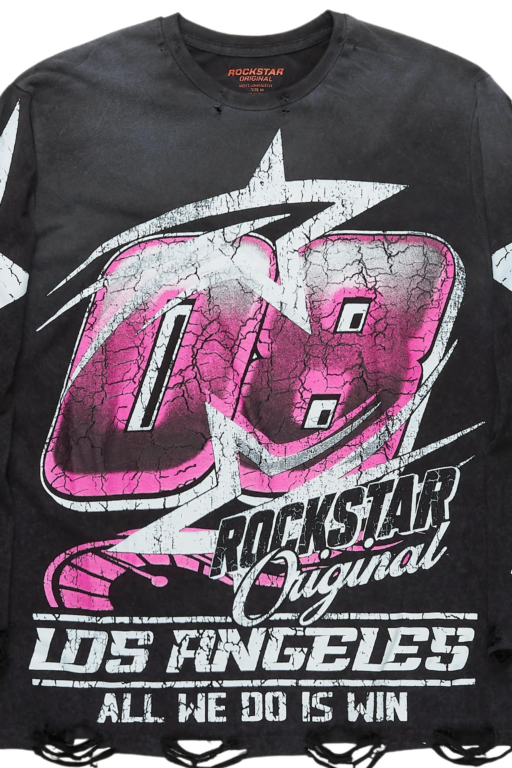 Kastell Vintage Black Long Sleeve Graphic T-Shirt Male Product Image