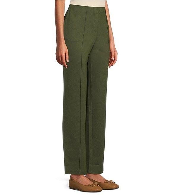 Intro Veronica Double Knit Pintuck Straight Leg Pull-On Pants Product Image