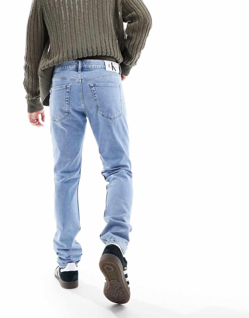 Calvin Klein Jeans slim tapered jeans in light wash Product Image