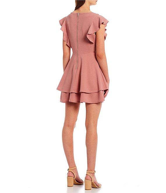 Midnight Doll Flutter Sleeve Double-Hem Fit & Flare Dress Product Image