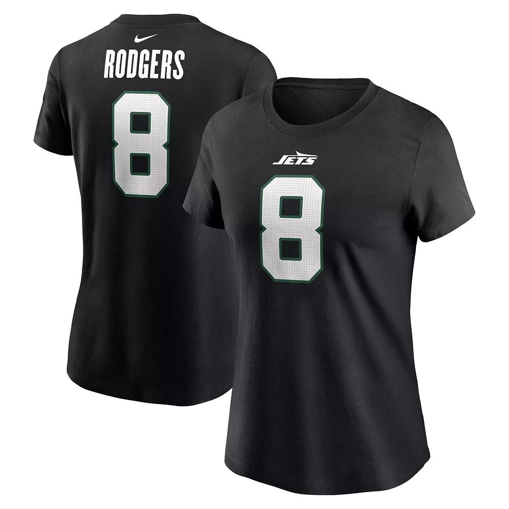 Women's Nike Aaron Rodgers Black New York Jets Name & Number T-Shirt, Size: Medium Product Image