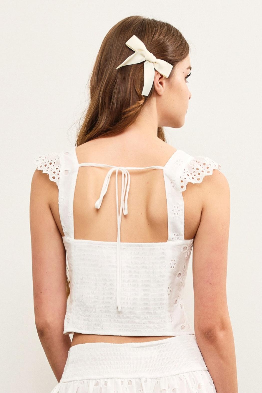 Eyelet Cap Sleeve Top Product Image