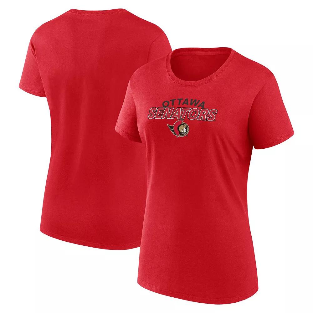 Women's Fanatics Red Ottawa Senators Risk T-Shirt,  Product Image