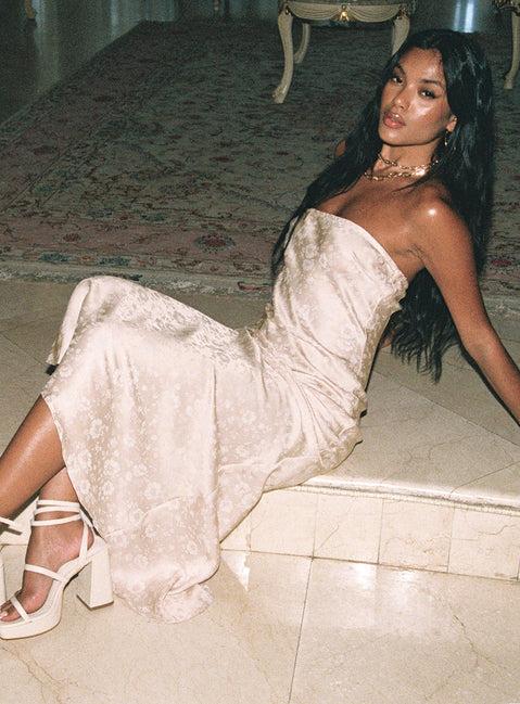 Salvin Strapless Maxi Dress Champagne Product Image