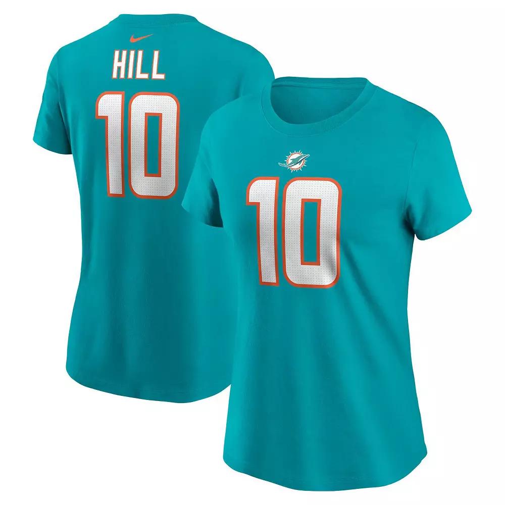 Women's Nike Tyreek Hill Aqua Miami Dolphins Player Name & Number T-Shirt,  Product Image