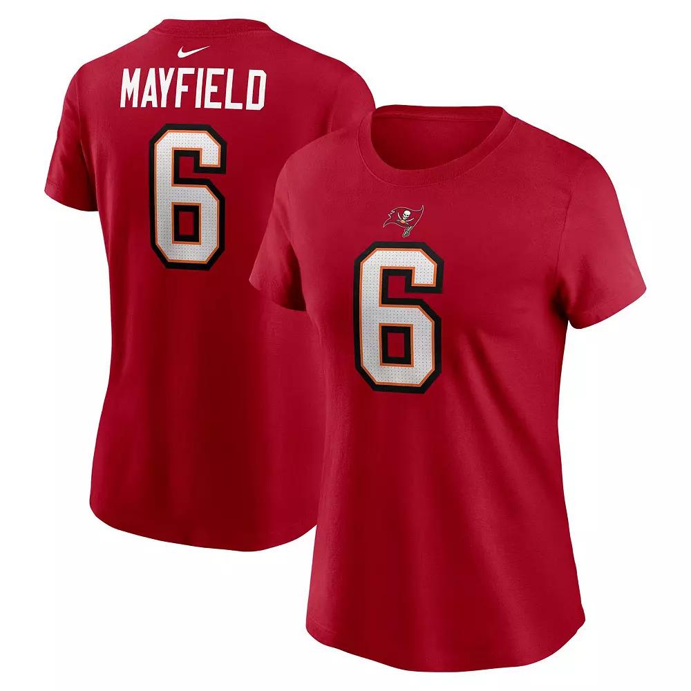 Women's Nike Baker Mayfield Red Tampa Bay Buccaneers Player Name & Number T-Shirt,  Product Image