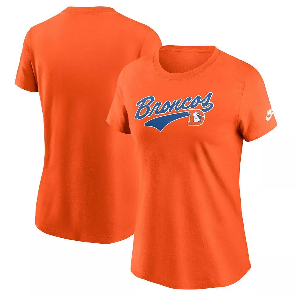 Women's Nike Orange Denver Broncos Team Logo T-Shirt, Size: Medium Product Image