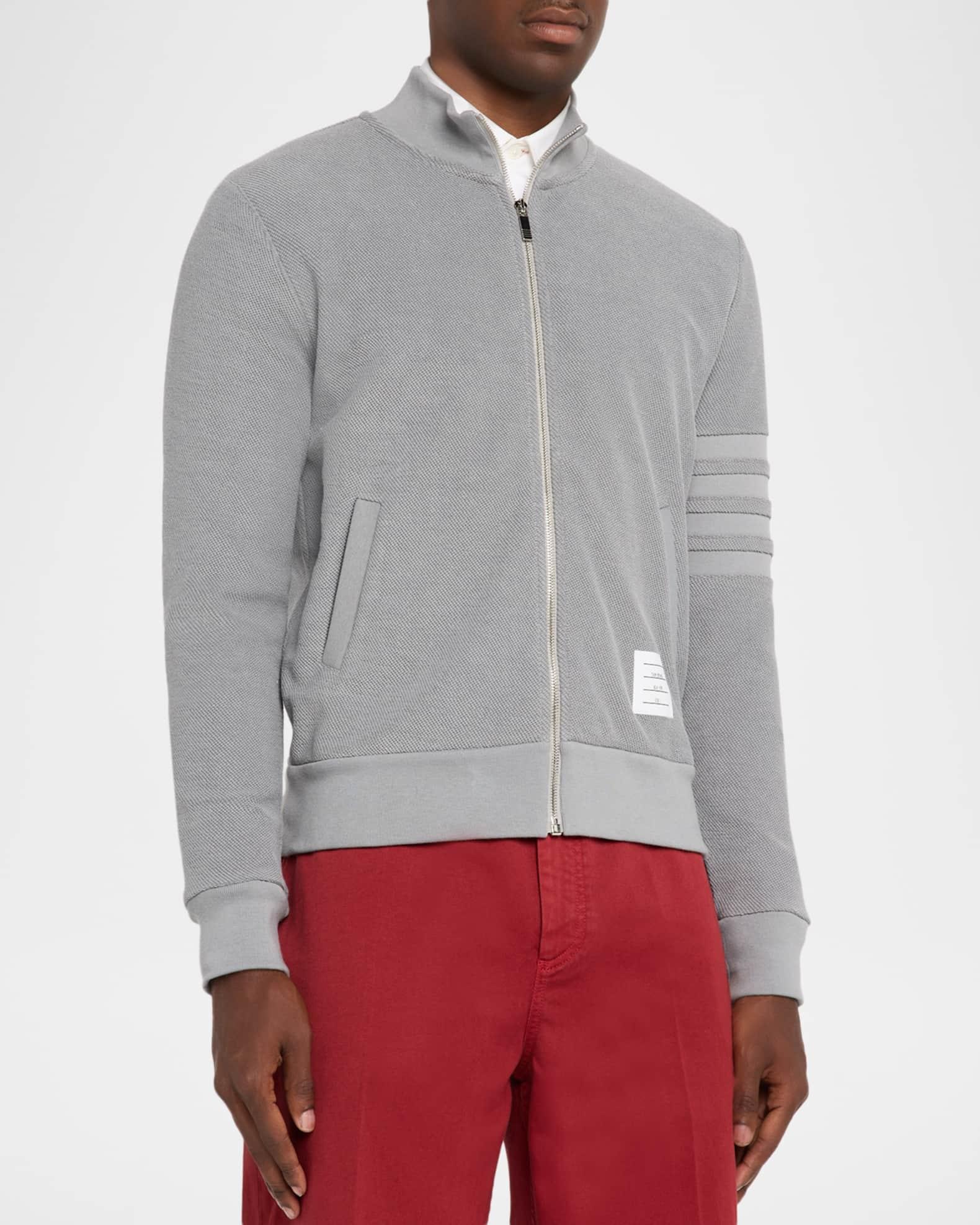 Men's Cotton 4-Bar Stripe Full-Zip Sweater Product Image