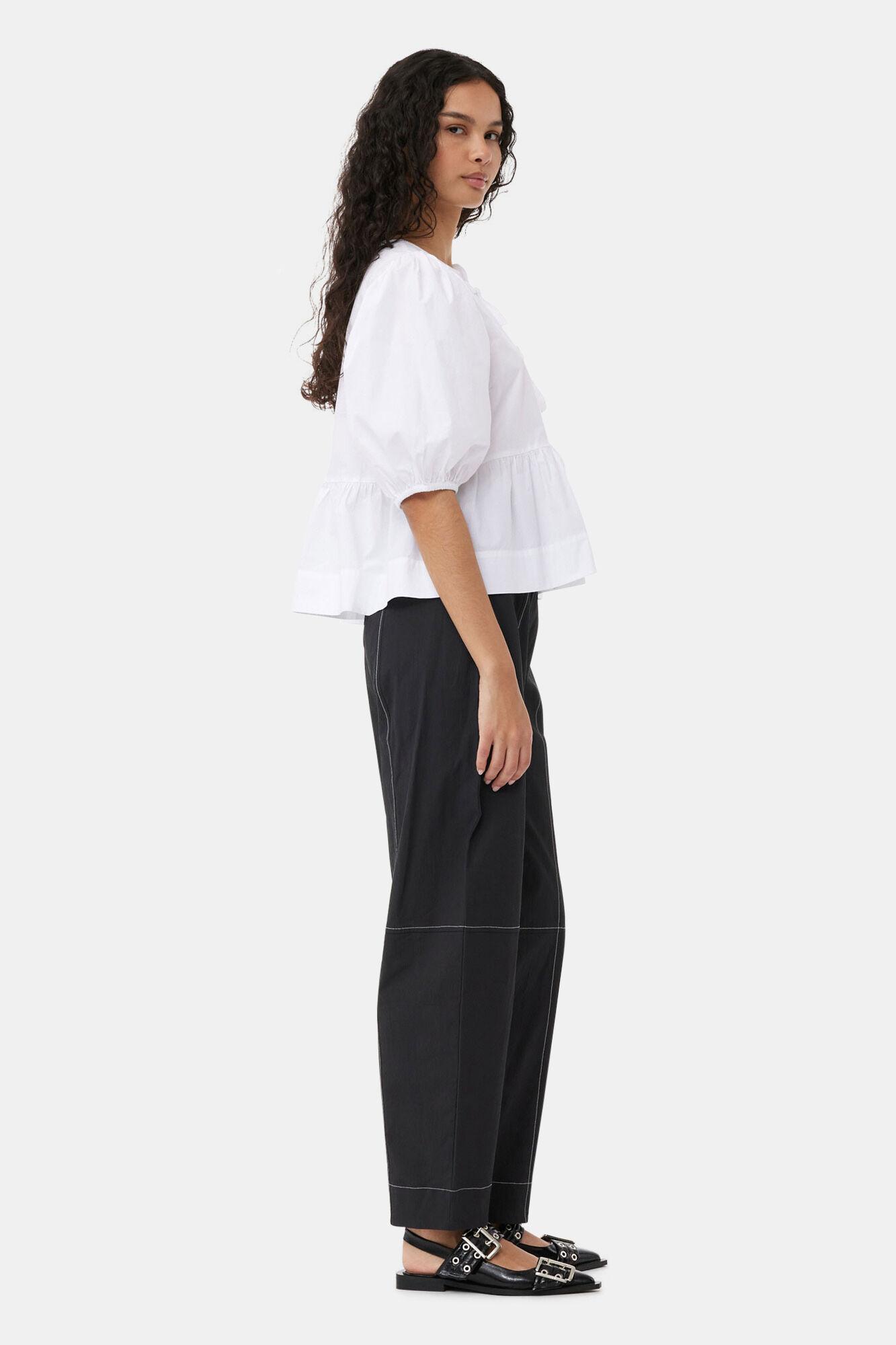 Black Elasticated Curve Pants Product Image