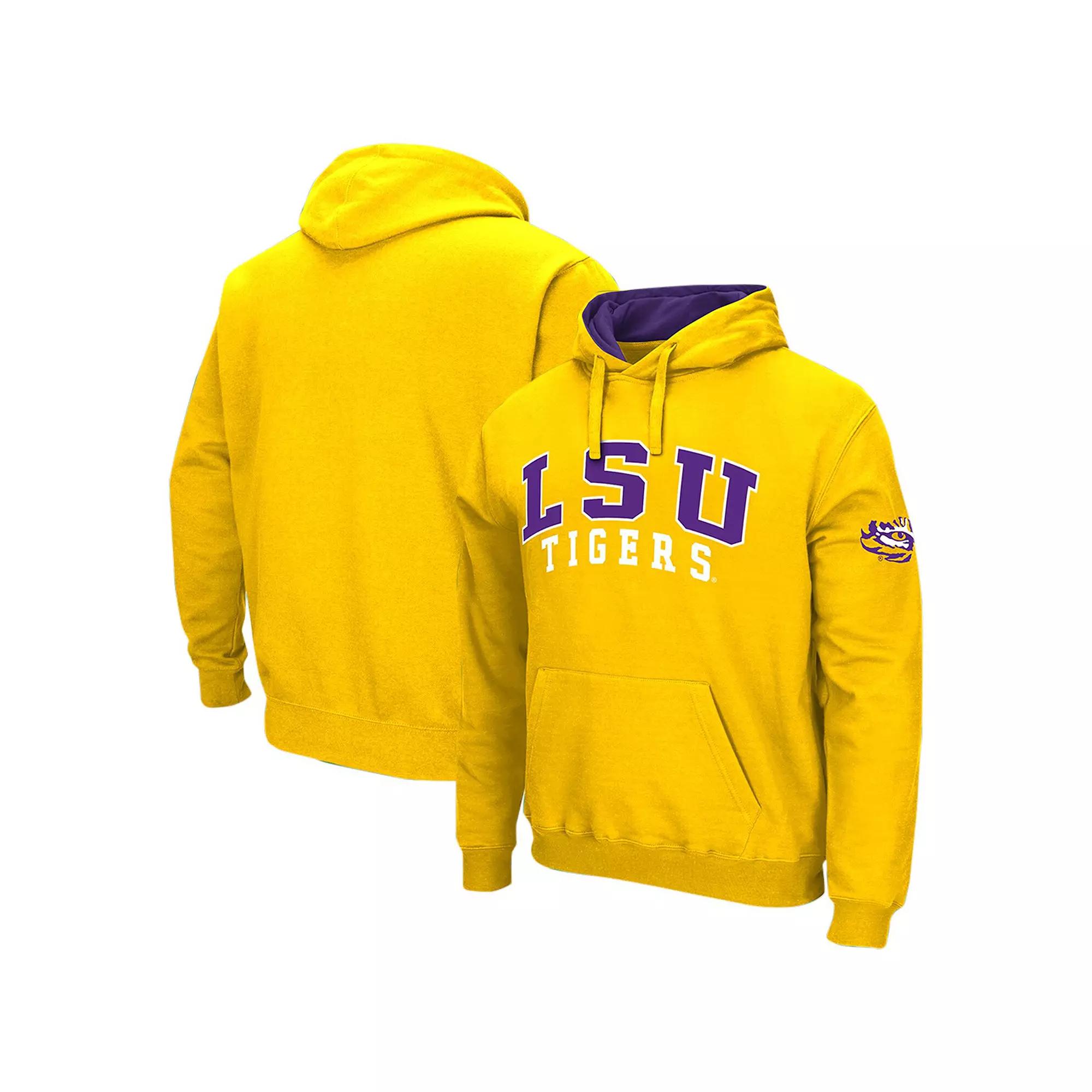Men's Colosseum Gold LSU Tigers Double Arch Pullover Hoodie,  Product Image