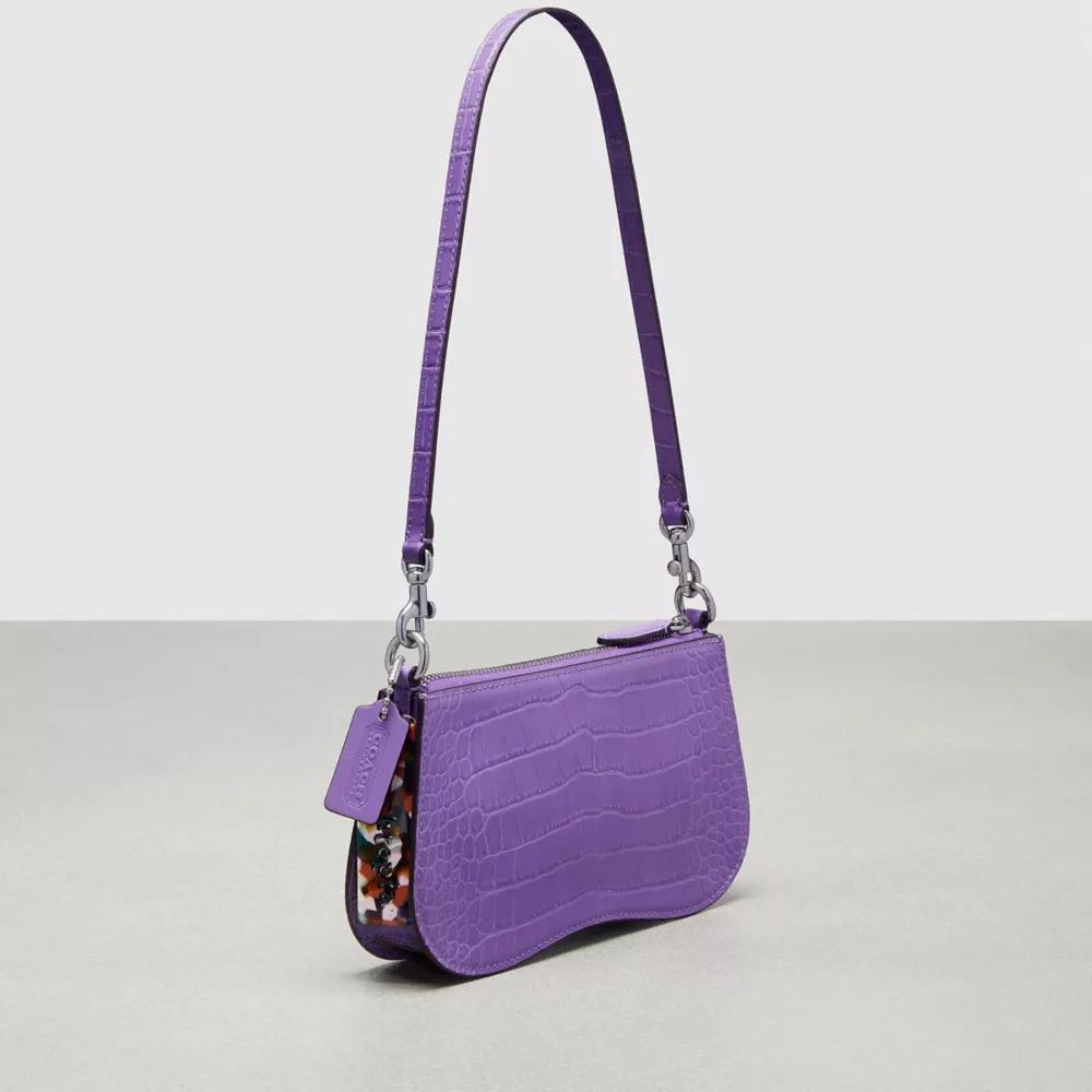 Small Wavy Shoulder Bag In Croc Embossed Coachtopia Leather Product Image
