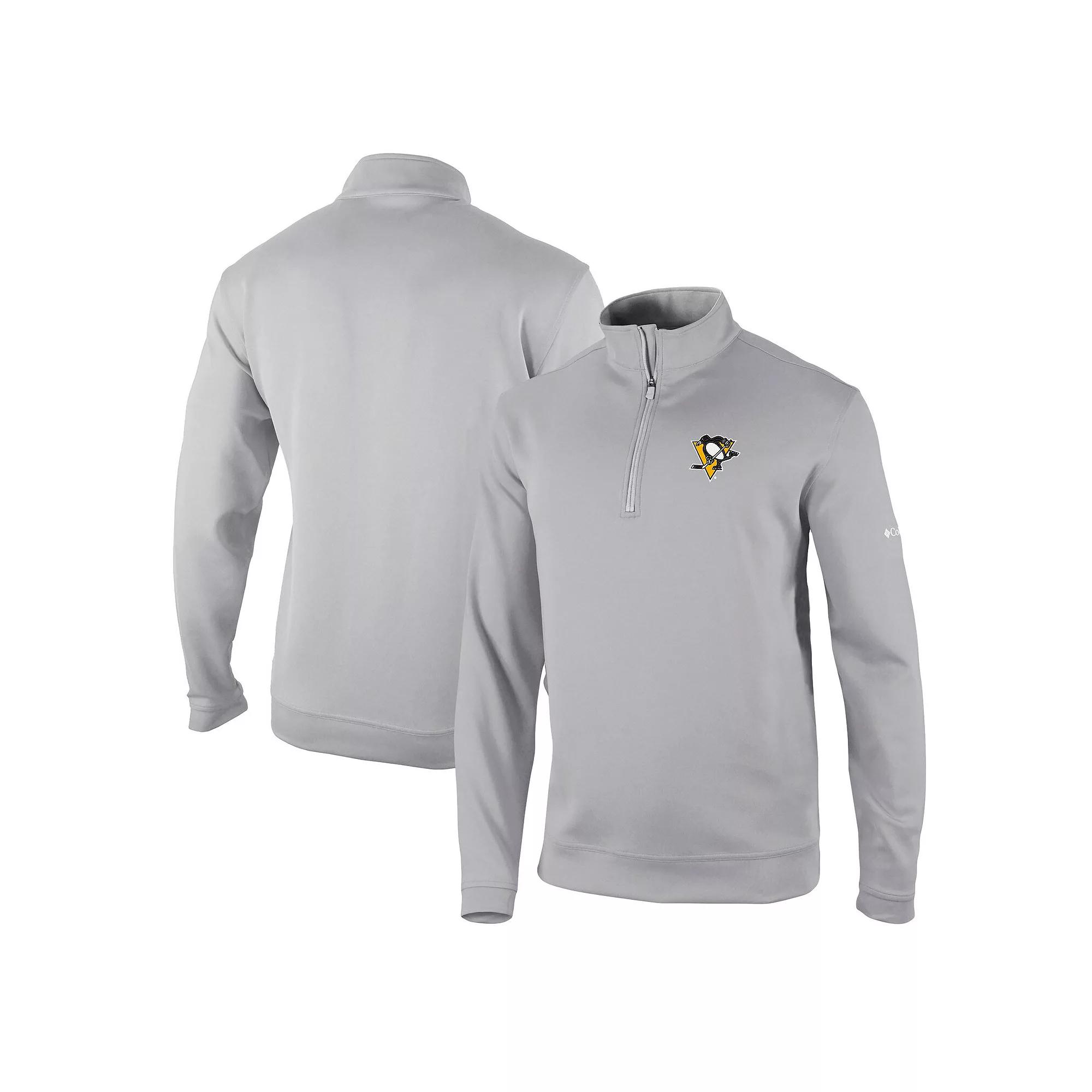 Men's Columbia Gray Pittsburgh Penguins Wickham Hills Omni-Wick Quarter-Zip Jacket,  Product Image