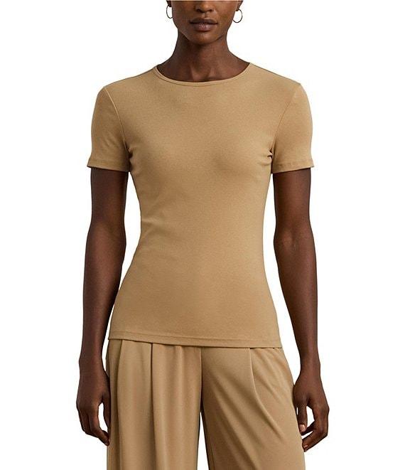 Lauren Ralph Lauren Stretch Cotton Crew Neck Short Sleeve Tee Product Image