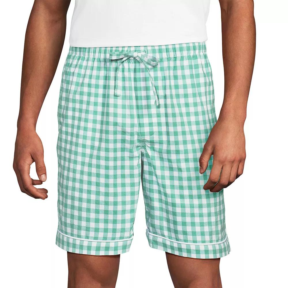 Men's Lands' End Essential 8-inch Pajama Shorts, Size: Large, Grey Blue Stripe Product Image
