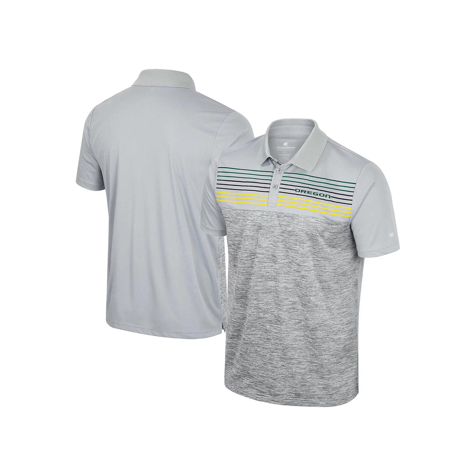 Men's Colosseum Gray Oregon Ducks Cybernetic Polo, Size: XL, Grey Product Image