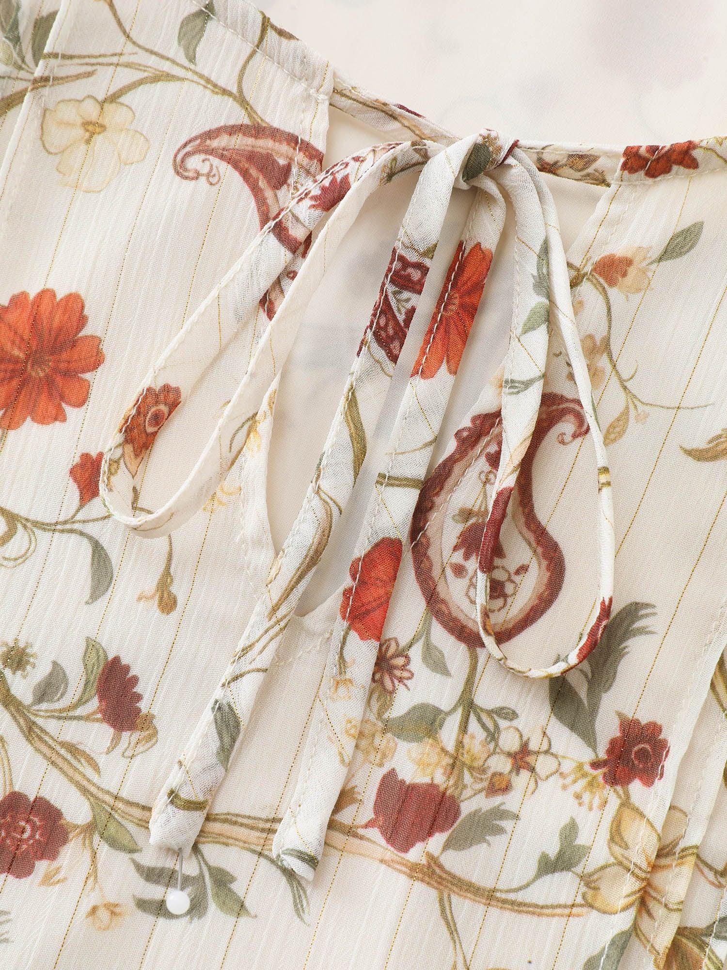 Floral Print Toothpick Pleats Blouse Female Product Image