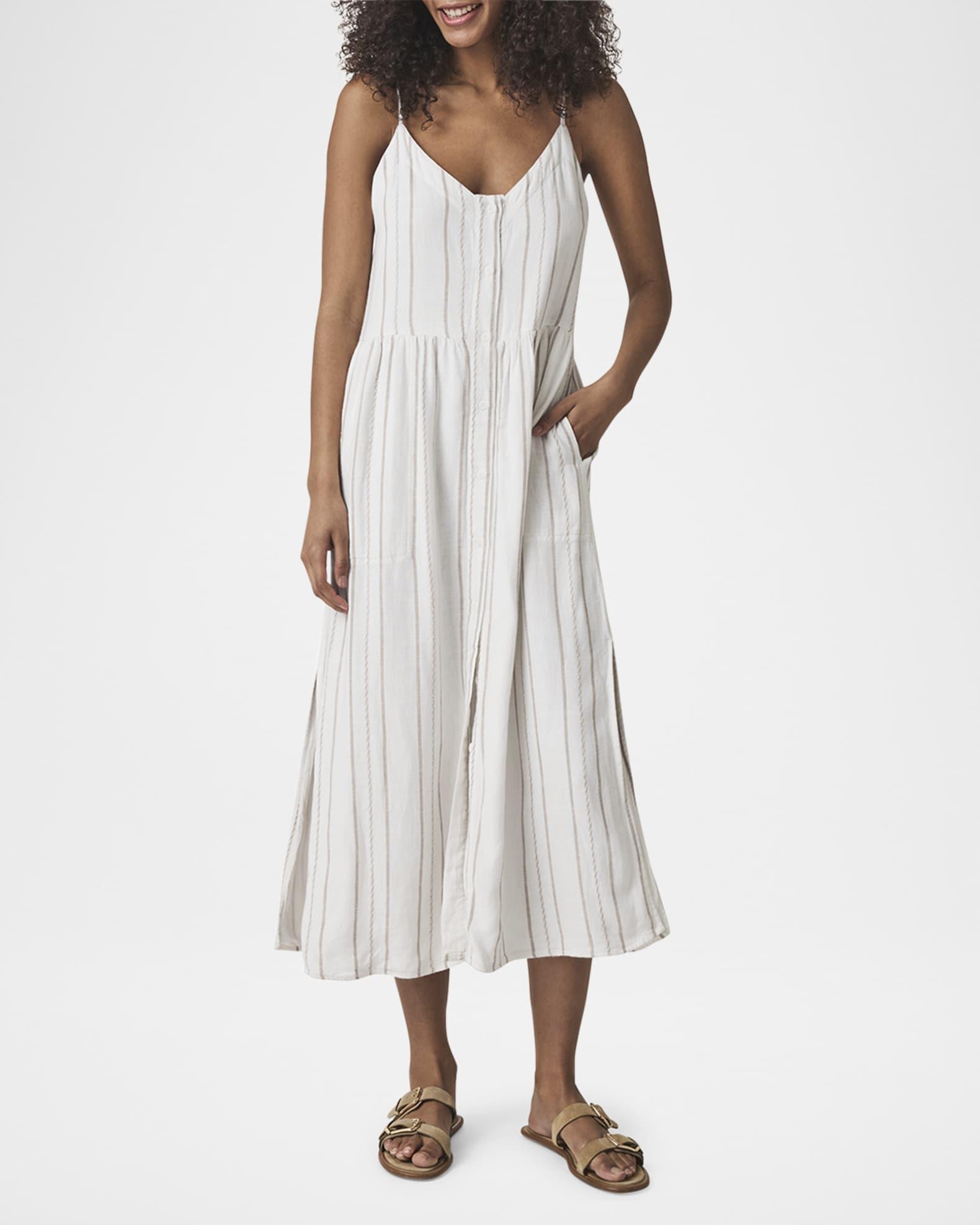 Gabrielle Button-Front Midi Dress Product Image