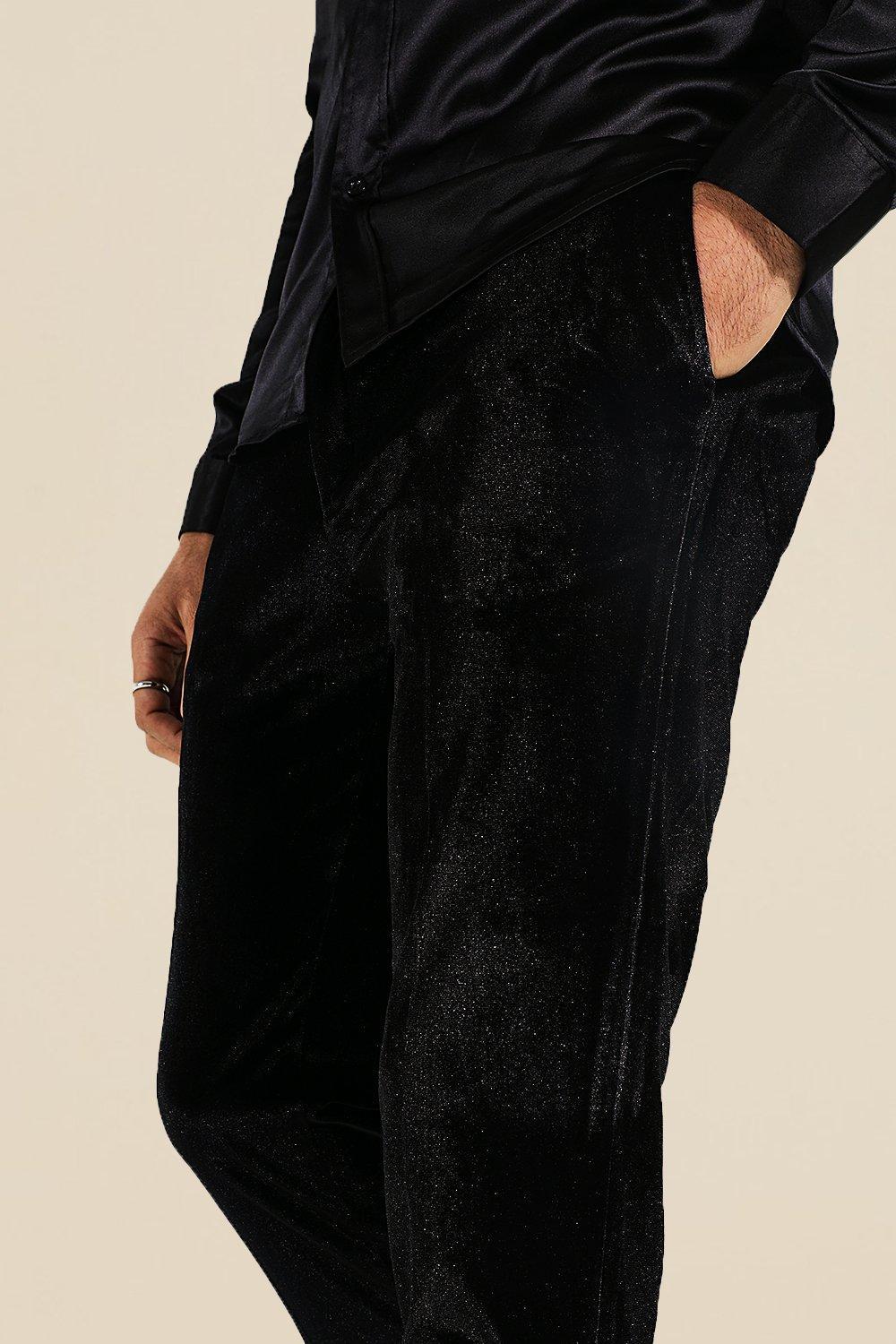 Velour Skinny Pants | boohooMAN USA Product Image