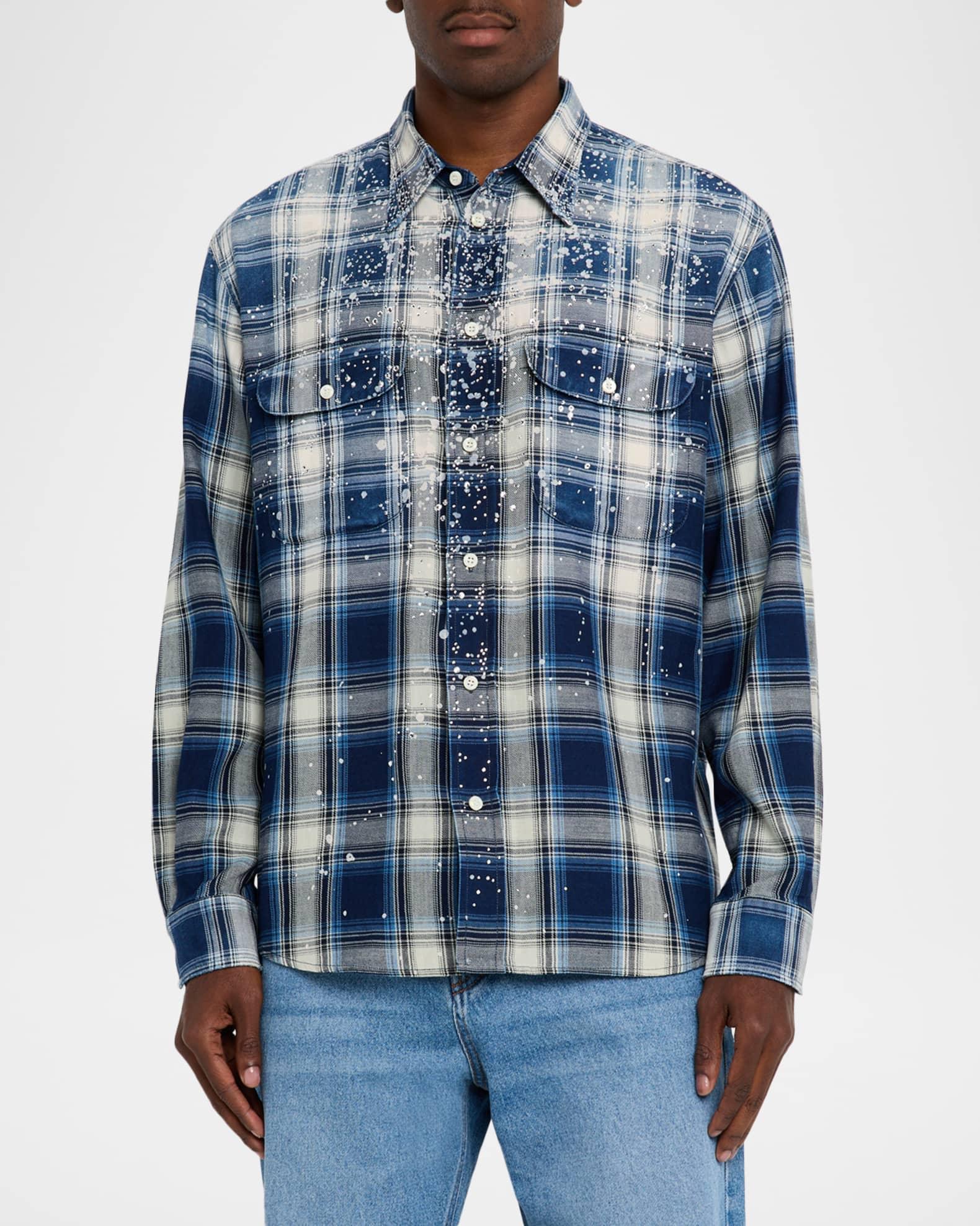 Men's Sparking Vintage Check Button-Down Shirt Product Image
