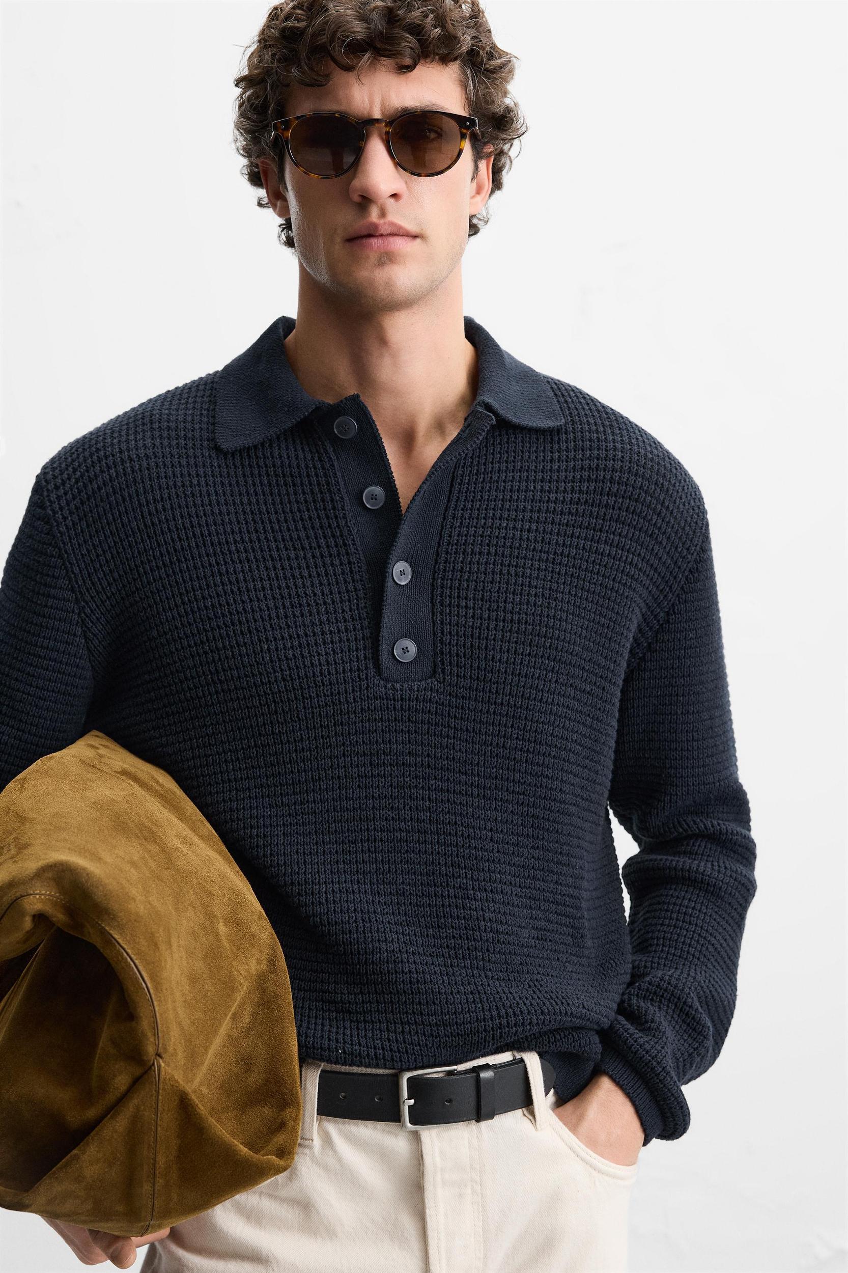 PURL KNIT POLO Product Image
