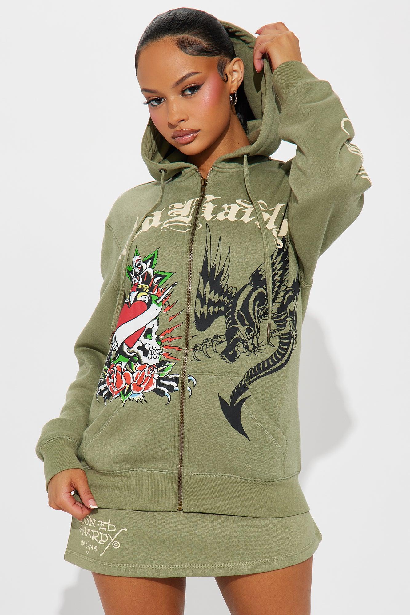 Ed Hardy Heart Of Roses Skirt Set - Sage Product Image