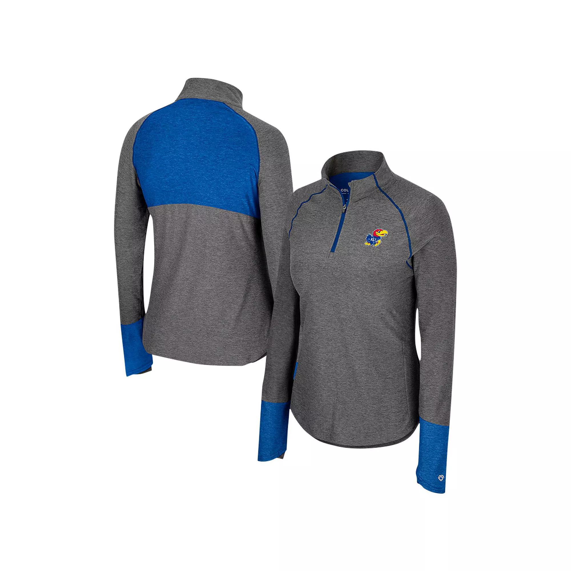 Women's Colosseum  Black Baylor Bears Morningside Sleeve Hit Raglan Quarter-Zip Top, Size: XL, Bay Black Product Image