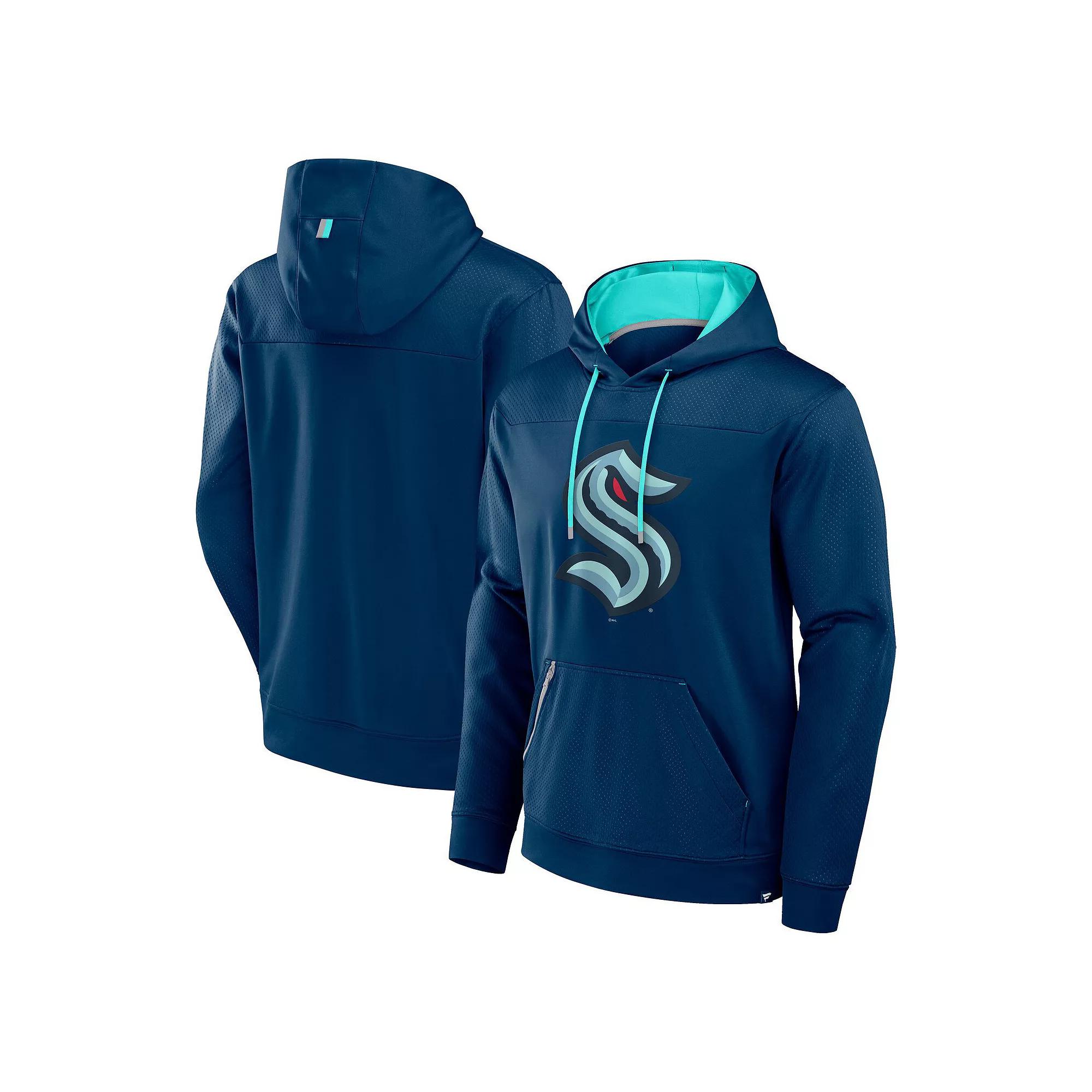 Men's Fanatics  Deep Sea Blue Seattle Kraken Defender Pullover Hoodie, Size: XL, Krk Blue Product Image