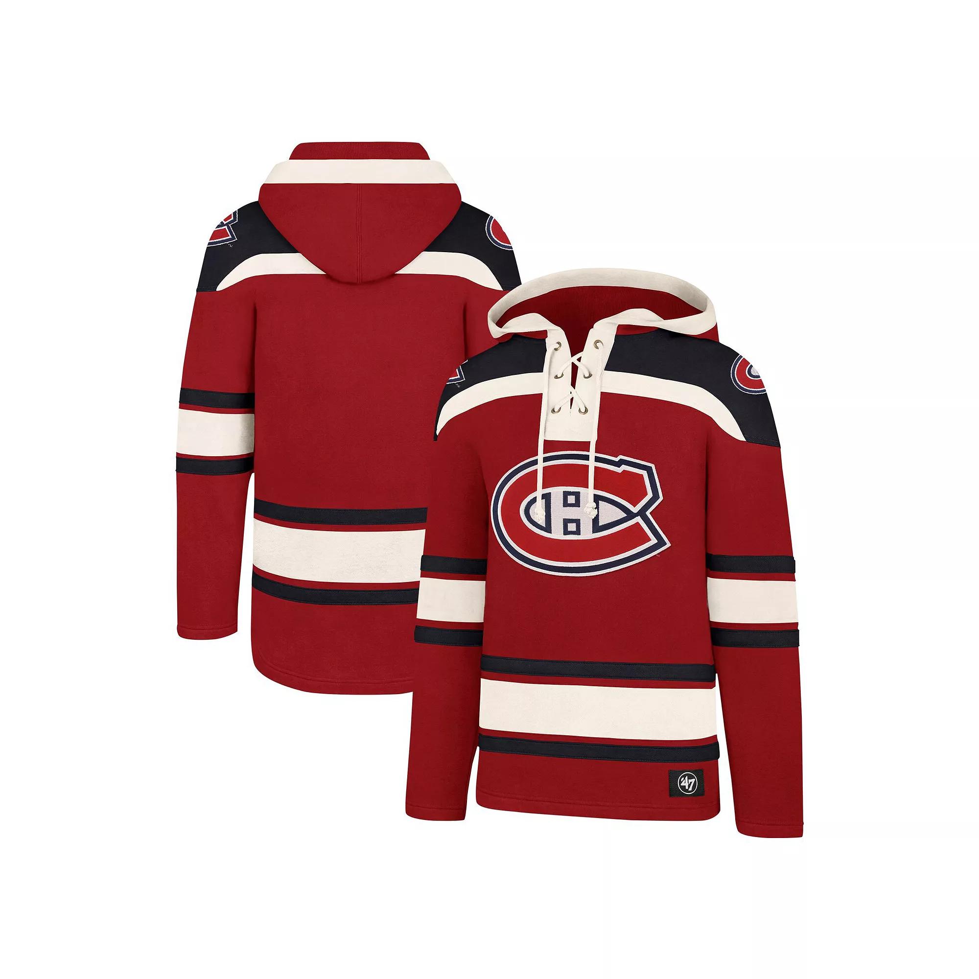 Mens 47 Red Montreal Canadiens Superior Lacer Pullover Hoodie Product Image