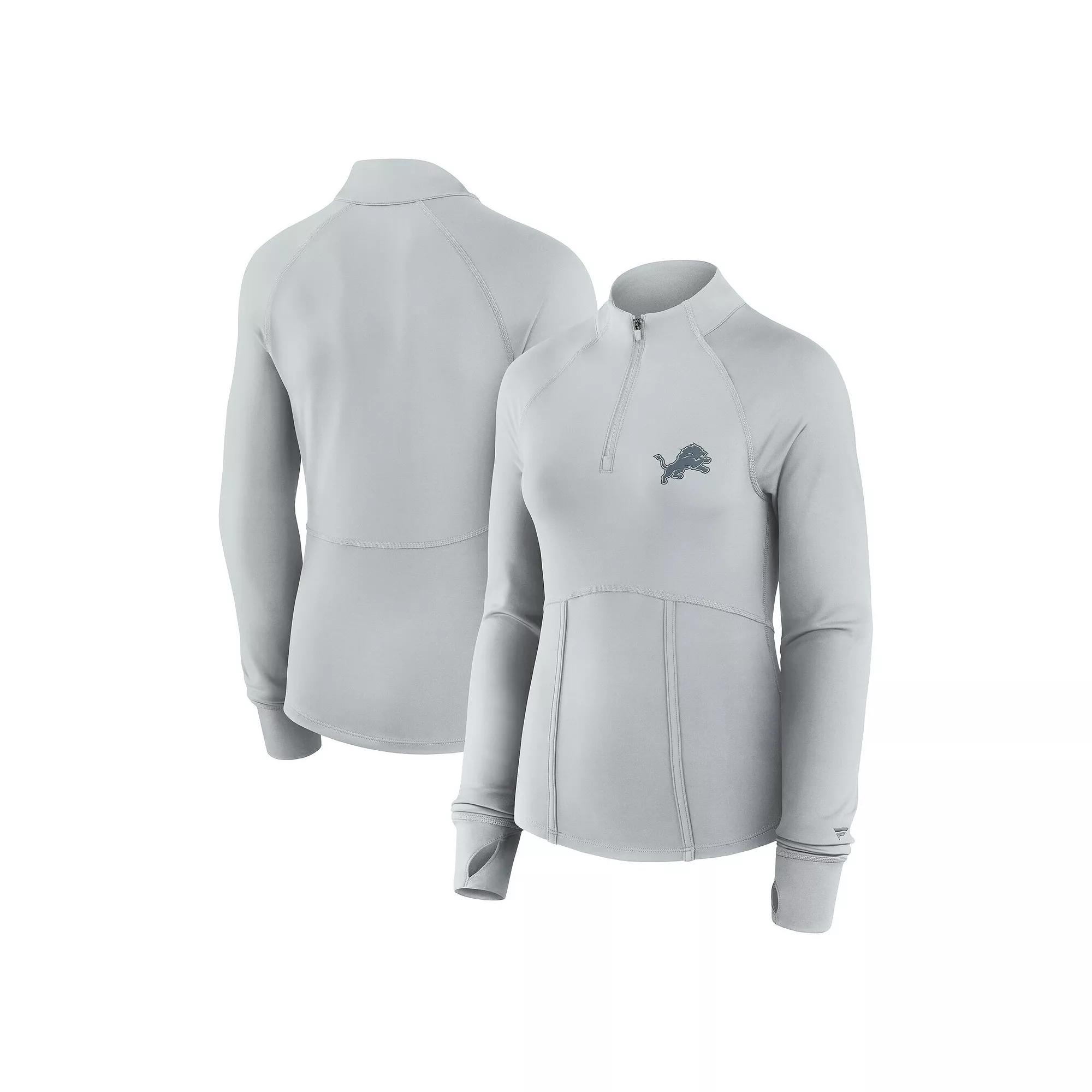 Women's Fanatics Gray Detroit Lions Elements Raglan Quarter-Zip Jacket,  Product Image