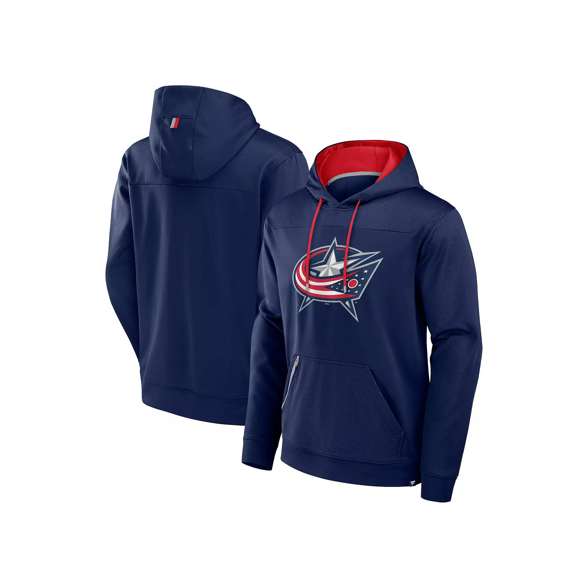 Men's Fanatics  Navy Columbus Blue Jackets Defender Pullover Hoodie, Size: Small Product Image