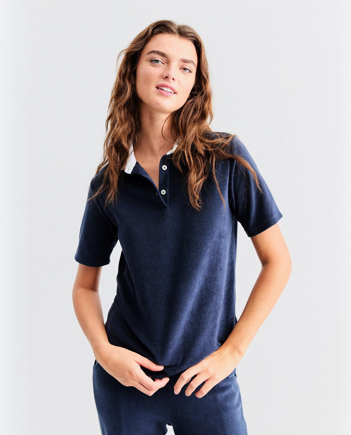 The Terry Polo - Navy Female Product Image
