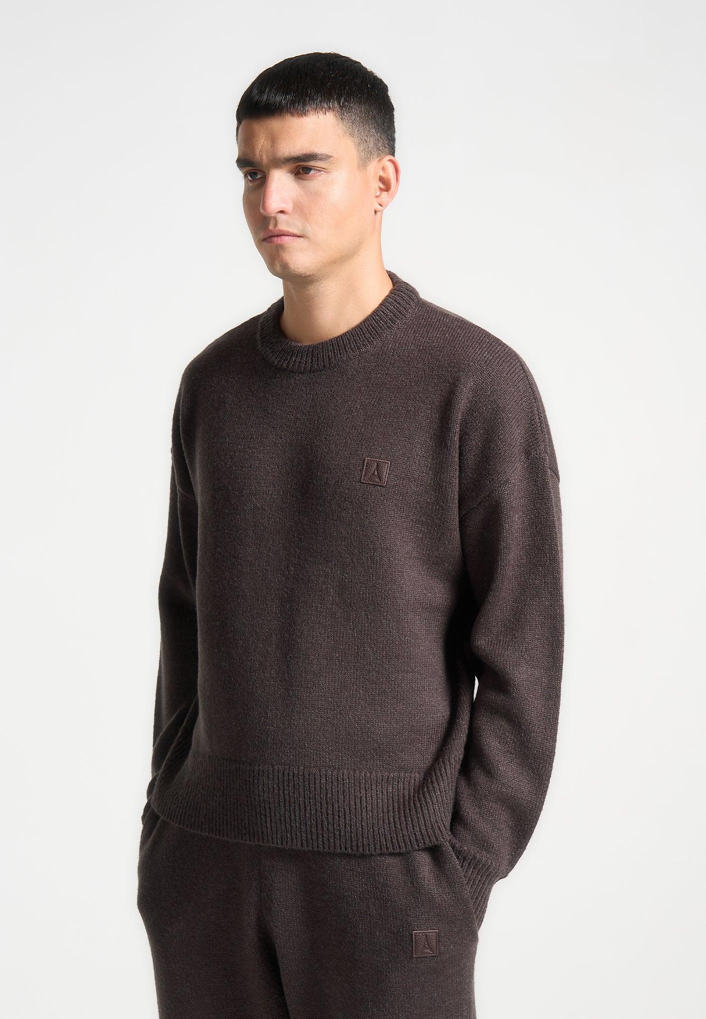 Signature Mohair-Blend Crewneck Jumper - Brown Male Product Image